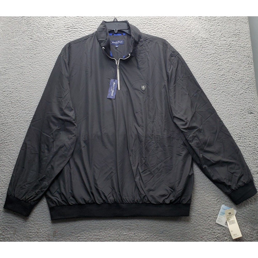 Austin Reed Golf Windbreaker Jacket Mens XXL Black Performance CoolField 1/4 Zip